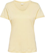 Naia Tshirt T-shirts & Tops Short-sleeved Gul Cream*Betinget Tilbud