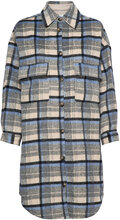 Tara Cr Oz Shirt Jacket Outerwear Coats Winter Coats Blue Cream