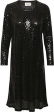 Crcaska Sequins Dress - Shift Fit Kort Kjole Black Cream