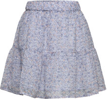 Skirt Flower Dobby Dresses & Skirts Skirts Short Skirts Blå Creamie*Betinget Tilbud