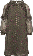Dress Flower Dot Dresses & Skirts Dresses Partydresses Khaki Green Creamie
