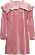Dress Velour Dresses & Skirts Dresses Casual Dresses Long-sleeved Casual Dresses Pink Creamie