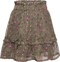 Skirt Flower Dot Dresses & Skirts Skirts Midi Skirts Khaki Green Creamie