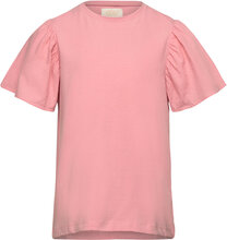 T-Shirt Ss Woven Tops T-Kortærmet Skjorte Pink Creamie