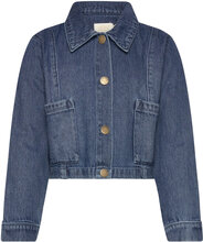 Jacket Denim Cropped Outerwear Jackets & Coats Denim & Corduroy Blue Creamie