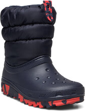 Classic Neo Puff Boot K Vinterstøvler Pull On Blue Crocs
