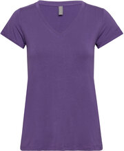 Cupoppy V-Neck T-Shirt Tops T-shirts & Tops Short-sleeved Purple Culture