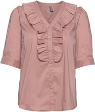 Cuantoinett Ss Shirt Blouses Short-sleeved Rosa Culture*Betinget Tilbud
