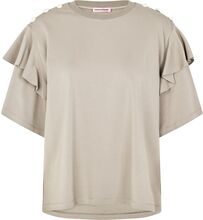 Martina Tops T-shirts & Tops Short-sleeved Beige Custommade