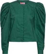 Beri Tops Blouses Long-sleeved Green Custommade