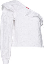 Saddy Tops Blouses Long-sleeved White Custommade