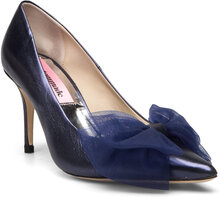 Aljo Metallic Tulle Shoes Heels Pumps Classic Blue Custommade