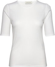 Lyocell Rib Tee Designers T-shirts & Tops Short-sleeved White House Of Dagmar