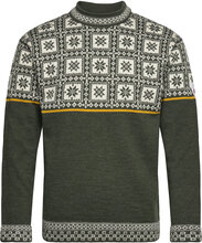 Tyssøy Masc Sweater Tops Knitwear Round Necks Khaki Green Dale Of Norway