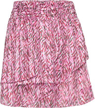 Gwen Printed Mini Skirt Kort Kjol Pink Dante6
