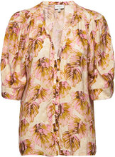 Esmay Palm Leaves Blouse Tops Blouses Short-sleeved Multi/patterned Dante6