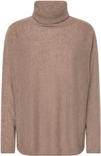 Curved Turtleneck Tops Knitwear Turtleneck Brown Davida Cashmere