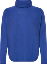 Curved Turtleneck Tops Knitwear Turtleneck Blue Davida Cashmere