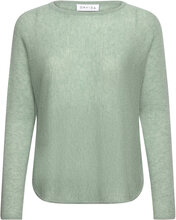 Curved Sweater Loose Tension Tops Knitwear Jumpers Green Davida Cashmere