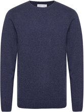 Man Chunky O-Neck Sweater Designers Knitwear Round Necks Blue Davida Cashmere