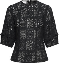 Cordelia - Cotton Crochet Lace Tops Blouses Short-sleeved Black Day Birger Et Mikkelsen