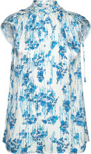 Nico - Floral Elements Tops Blouses Short-sleeved Blue Day Birger Et Mikkelsen