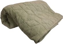 Quilted Velvet Quilt Home Textiles Cushions & Blankets Blankets & Throws Khaki Green DAY Home