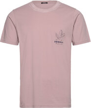 Indigo Flower Slim Tee Tops T-Kortærmet Skjorte Pink Denham