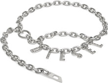 Diesel Logo B-Charm Chain Belt Bælte Silver Diesel