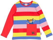 Pippi Stripe Shirt Tops T-shirts Long-sleeved T-Skjorte Multi/patterned Martinex