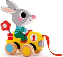 Roulapic, Pull-Along Rabbit Toys Baby Toys Pull Along Toys Multi/mønstret Djeco*Betinget Tilbud