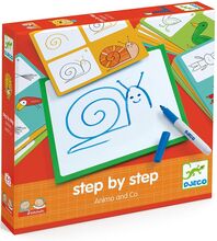 Step By Step - Animals And Co Toys Creativity Drawing & Crafts Drawing Coloring & Craft Books Multi/mønstret Djeco*Betinget Tilbud