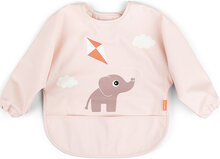 Sleeved Pocket Bib Playground Powder Baby & Maternity Baby Feeding Bibs Long Sleeve Bib Pink D By Deer