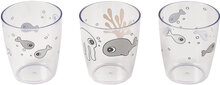 Yummy Mini Glass 3 Pcs Sea Friends Home Meal Time Cups & Mugs Cups Grå D By Deer*Betinget Tilbud