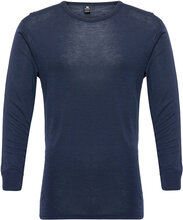 Dovre Wool Long Sleeved T-Shir Underwear Night & Loungewear Pyjama Tops Blue Dovre