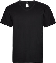 Dovre T-Shirts V-Neck Organic T-shirts Short-sleeved Svart Dovre*Betinget Tilbud