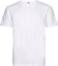 Dovre T-Shirts V-Neck Organic T-shirts Short-sleeved Hvit Dovre*Betinget Tilbud