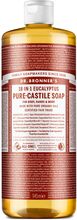 Pure Castile Liquid Soap Eucalyptus Beauty WOMEN Home Hand Soap Shower Gel Nude Dr. Bronner’s*Betinget Tilbud