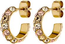 Heidi Sg Golden/Peach Accessories Jewellery Earrings Hoops Gold Dyrberg/Kern