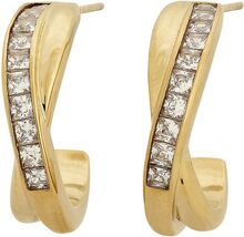 Andorra Creoles Duo L Gold Accessories Jewellery Earrings Hoops Gull Edblad*Betinget Tilbud