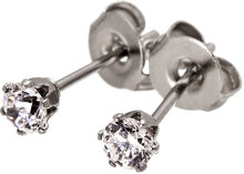 Crown Studs Mini Steel Accessories Kids Jewellery Earrings Studs Sølv Edblad*Betinget Tilbud