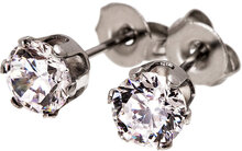 Crown Studs Steel Accessories Kids Jewellery Earrings Studs Sølv Edblad*Betinget Tilbud