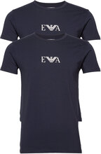 Mens Knit 2Pack T-Sh T-shirts Short-sleeved Marineblå Emporio Armani*Betinget Tilbud