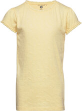 T-Shirt Ss Jacquard Tops T-shirts Short-sleeved Yellow En Fant