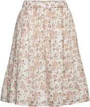 Skirt Flower Woven Dresses & Skirts Skirts Midi Skirts Cream En Fant