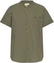 Shirt Ss Stripe Tops Shirts Short-sleeved Shirts Green En Fant