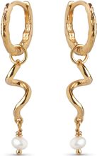 Twist Hoops Accessories Jewellery Earrings Hoops Gull Enamel Copenhagen*Betinget Tilbud