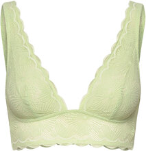Non-Padded, Non-Wired Bra Made Of Patterned Lace Lingerie Bras & Tops Soft Bras Bralette Green Esprit Bodywear Women