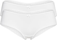 Double Pack: Brazilian Hipster Shorts Trimmed With Lace Trusser, Tanga Briefs White Esprit Bodywear Women