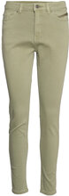 Stretch Trousers With Zip Detail Slim Jeans Grønn Esprit Casual*Betinget Tilbud